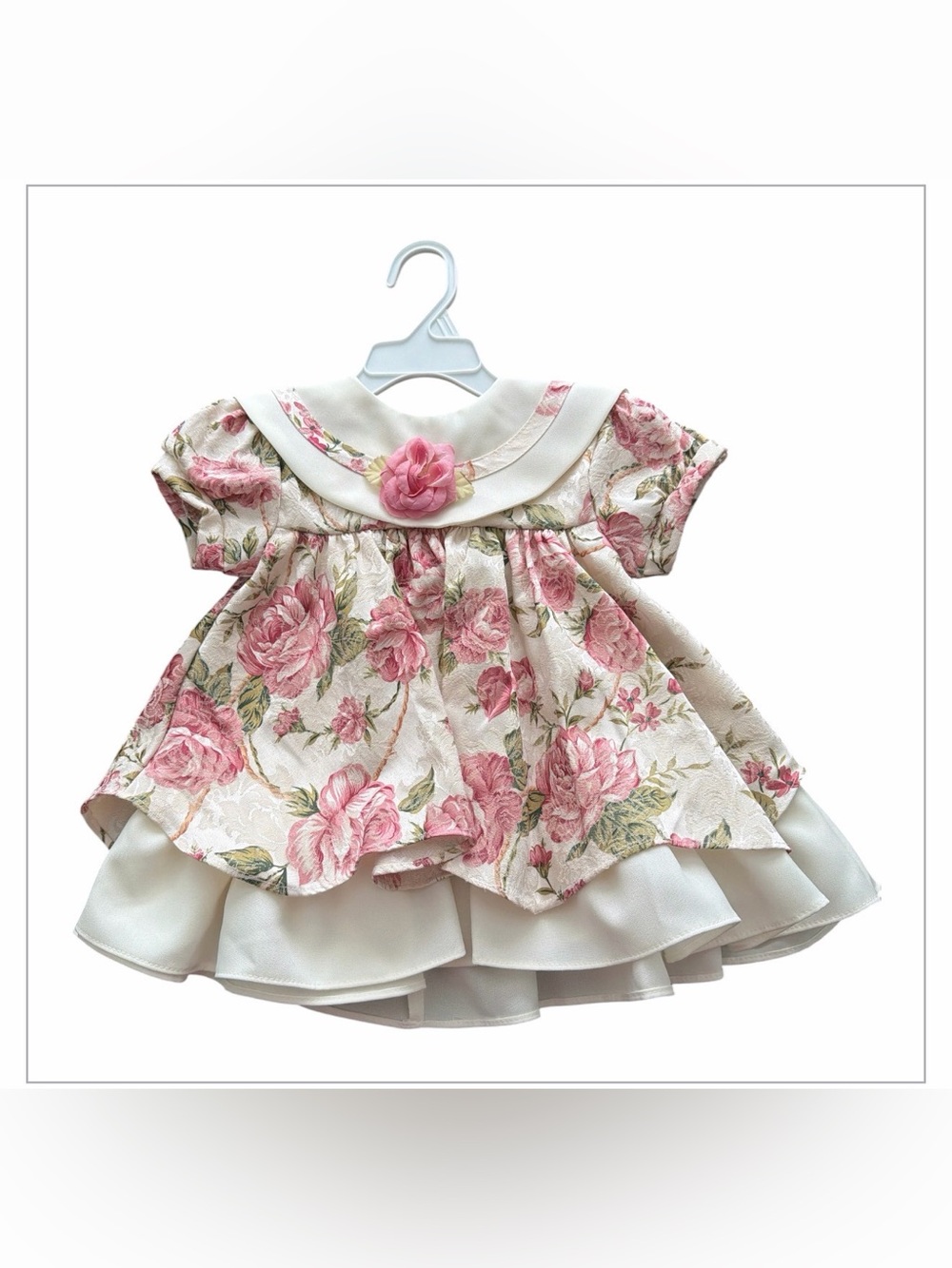 Vintage Sweet Kids Floral Baby Formal Dress Victorian Tea Party Shabby Chic Sz 3